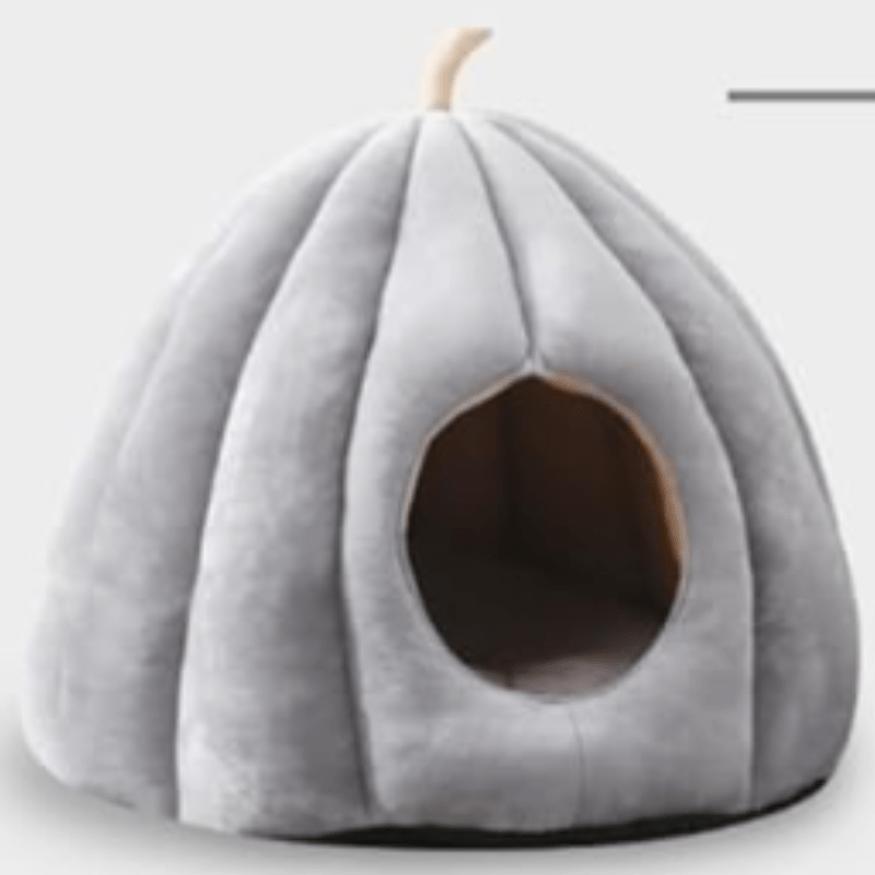 Variant image for Pumpkinpaws Cozy Pumpkin-Shaped Cat Bed for Winter Comfort & Hygiene-5