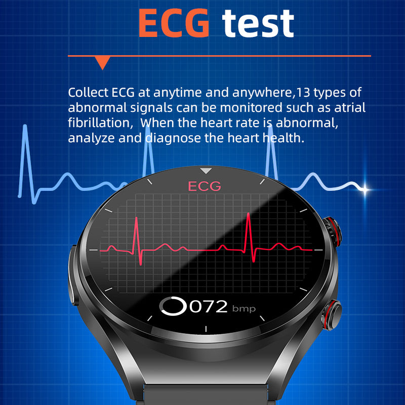 1+1 FREE | One-Click Blood Sugar & Blood Pressure Monitor – EKG, HRV, and Health Tracking Smartwatch 7