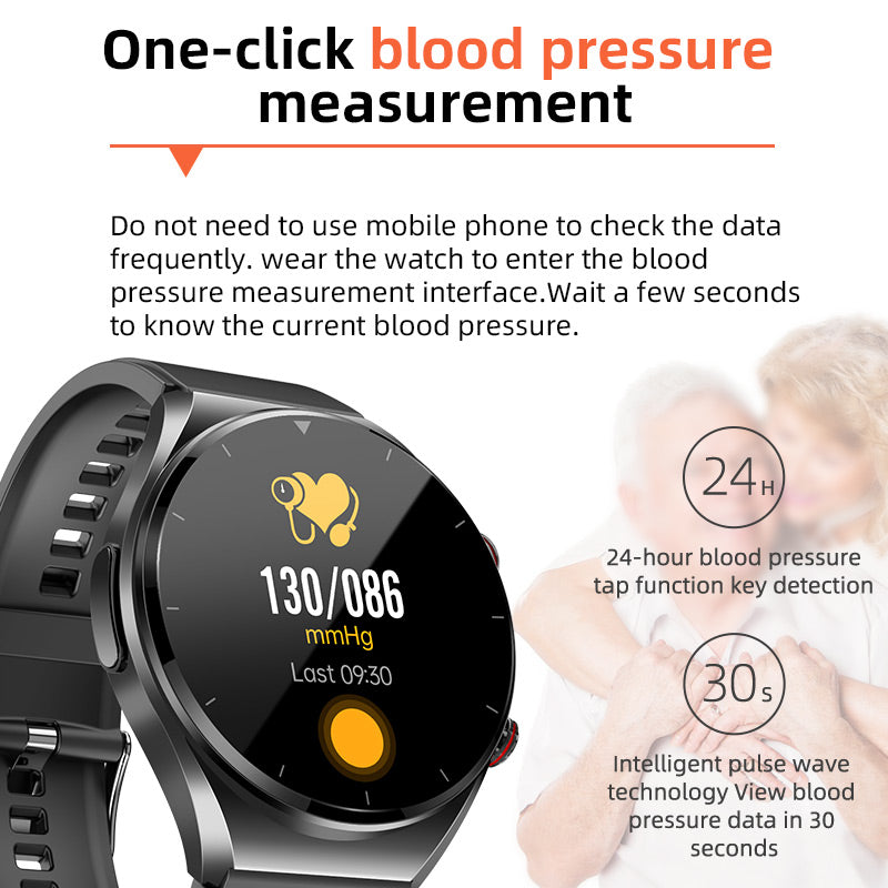 1+1 FREE | One-Click Blood Sugar & Blood Pressure Monitor – EKG, HRV, and Health Tracking Smartwatch 8