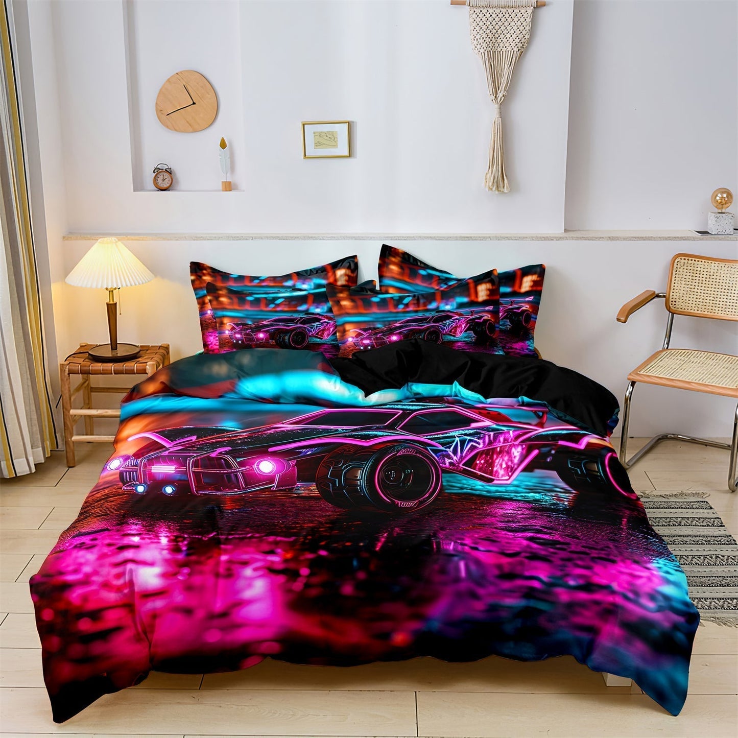 TurboGlow - Neon Racecar Duvet Set