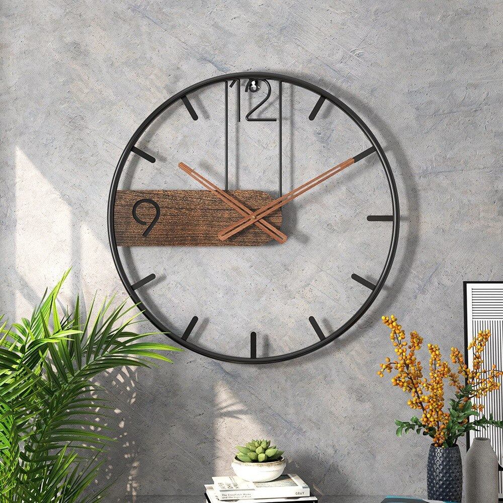 RusticTick - Steel and Walnut Wall Clock