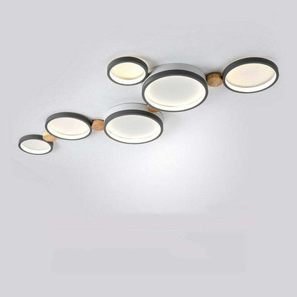 NimbusLuxe – Elegant White and Gray Ceiling Illumination