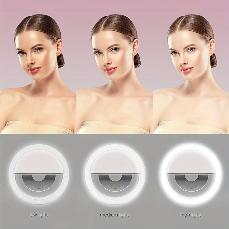 LED Selfie Ring Light with Rechargeable Battery – Perfect Circle Light for Makeup and Photography, Compatible with Phones and Computers-4
