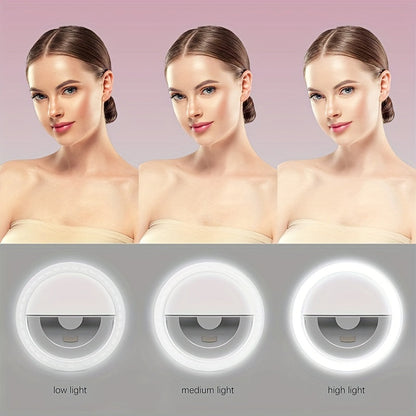 LED Selfie Ring Light with Rechargeable Battery – Perfect Circle Light for Makeup and Photography, Compatible with Phones and Computers-4