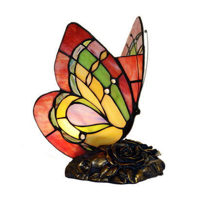 GardenLuxe – Victorian Floral Resin Table Lamp with Butterfly