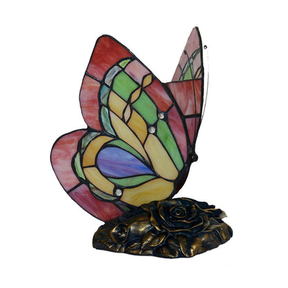 GardenLuxe – Victorian Floral Resin Table Lamp with Butterfly