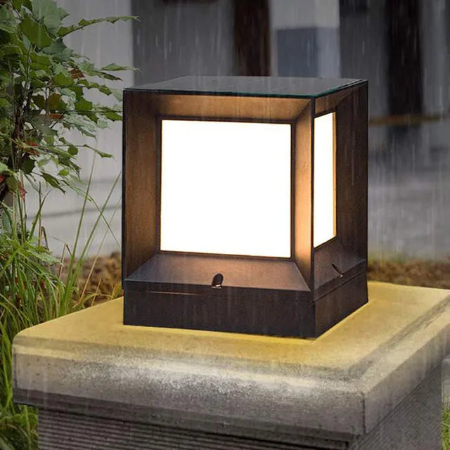 Variant image for Modern Outdoor Lamp – Sleek Aluminum Cube Light Fixture for Garden, Terrace, and Pathway Illumination-3