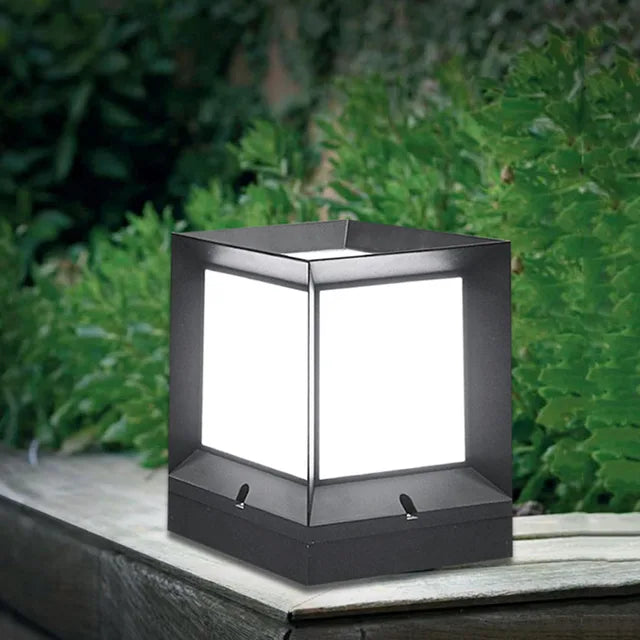 Modern Outdoor Lamp – Sleek Aluminum Cube Light Fixture for Garden, Terrace, and Pathway Illumination-1