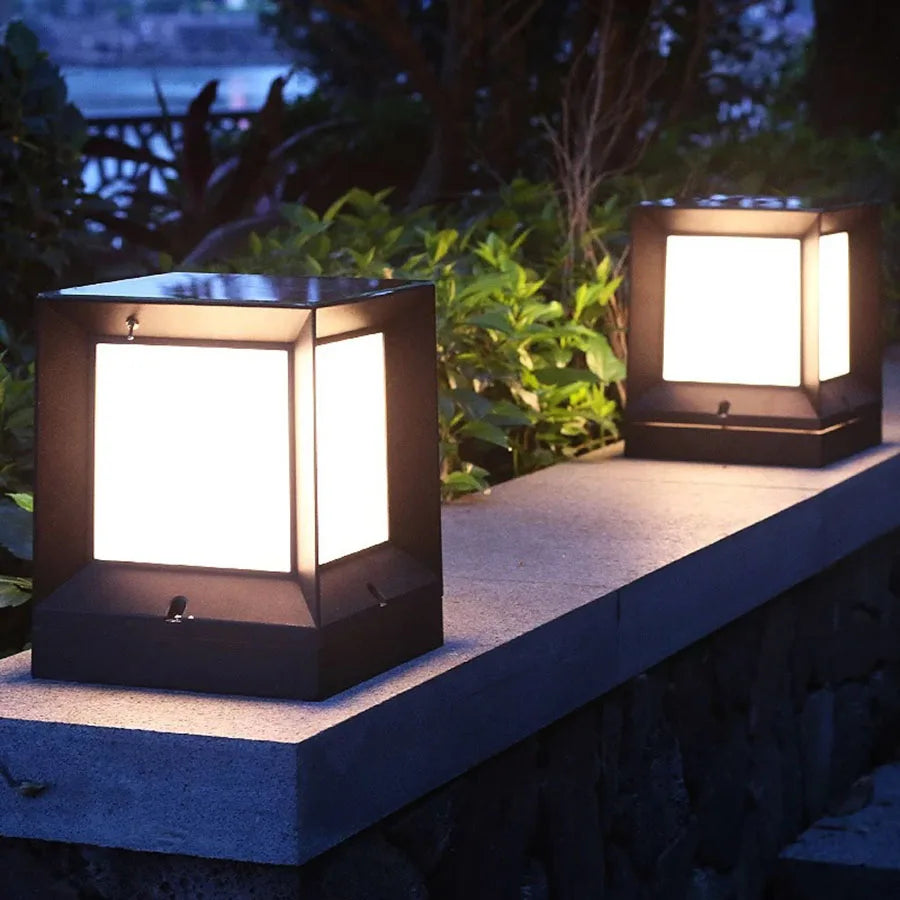 Modern Outdoor Lamp – Sleek Aluminum Cube Light Fixture for Garden, Terrace, and Pathway Illumination-2