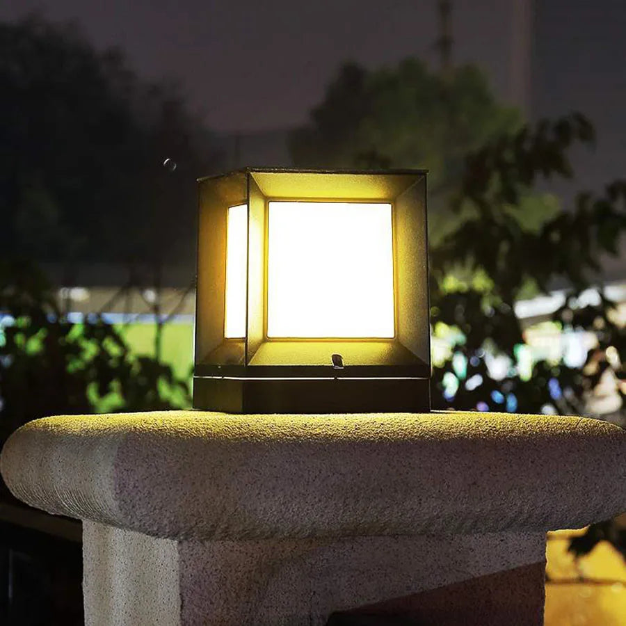 Modern Outdoor Lamp – Sleek Aluminum Cube Light Fixture for Garden, Terrace, and Pathway Illumination-4
