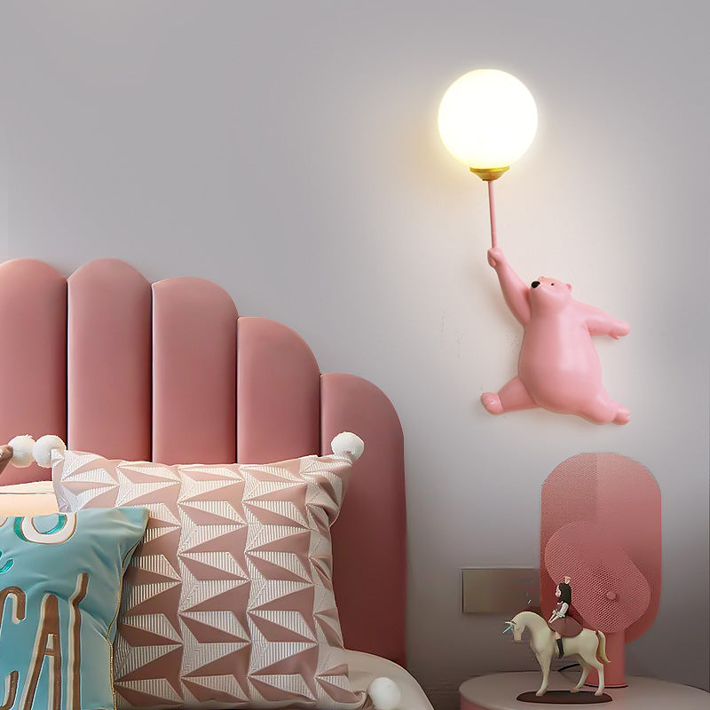 LumeBear – Lampada da parete a LED in resina e acrilico per le camerette dei bambini