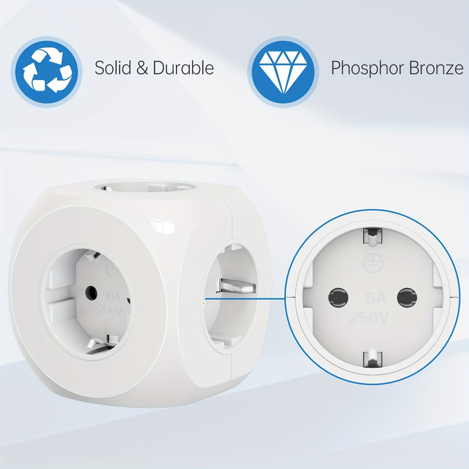 Compact Portable Power Socket Cube with 5 Electric Connections – Lightweight and Safe for Home, Office, and Travel-4