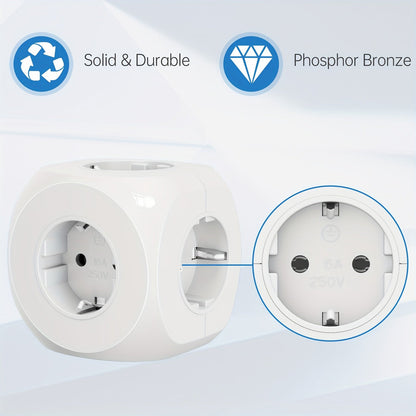 Compact Portable Power Socket Cube with 5 Electric Connections – Lightweight and Safe for Home, Office, and Travel-4