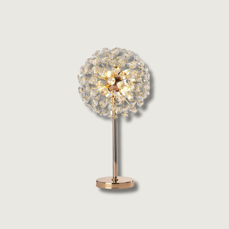 BloomSphere – Lámpara de Mesa de Cristal de Diente de León Elegante