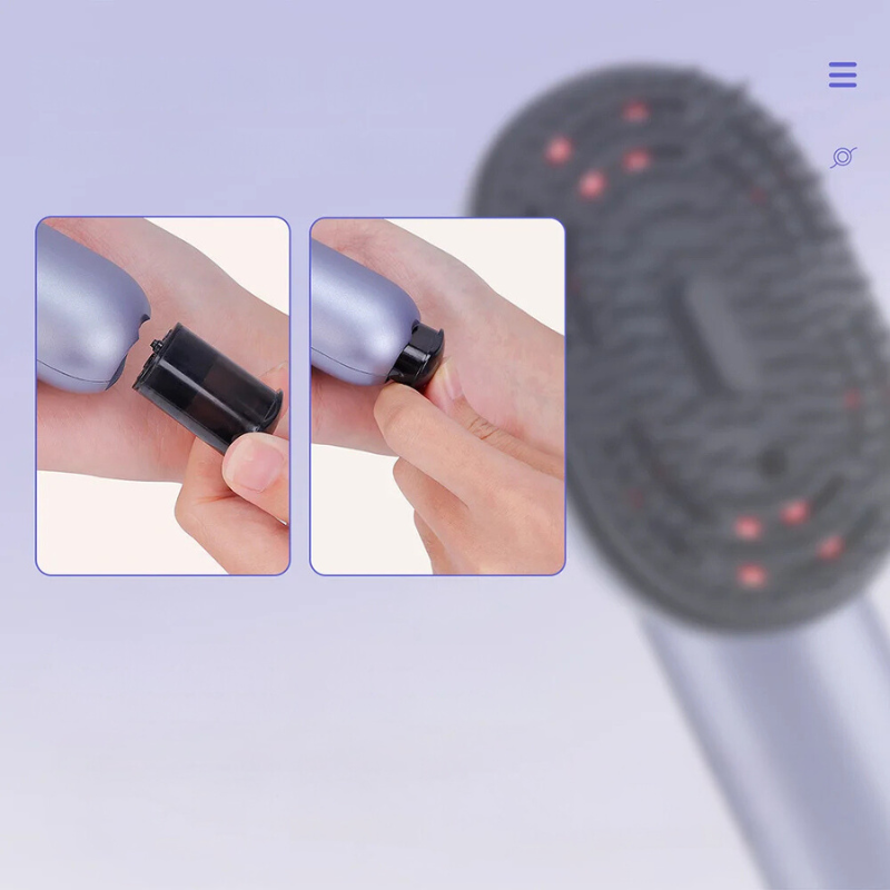 GlowSpray Comb - Masseur de tête avec vibration et applicateur d'huile capillaire