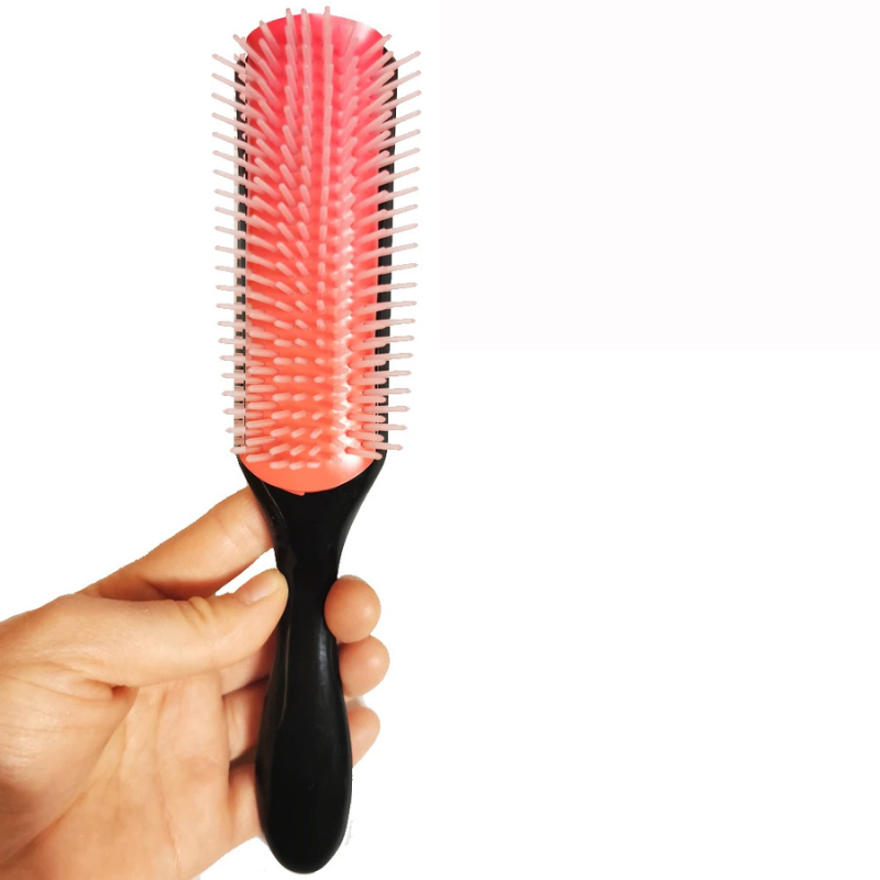 CurlEase - Brosse démêlante à 9 rangées pour cheveux raides et bouclés