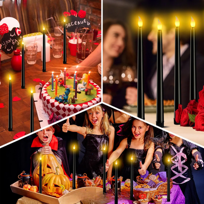 GloomLight - Candele LED nere coniche per Halloween e matrimoni