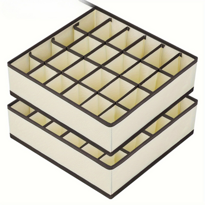 FoldBox - Set da 2 contenitori pieghevoli per la conservazione con 24 scomparti