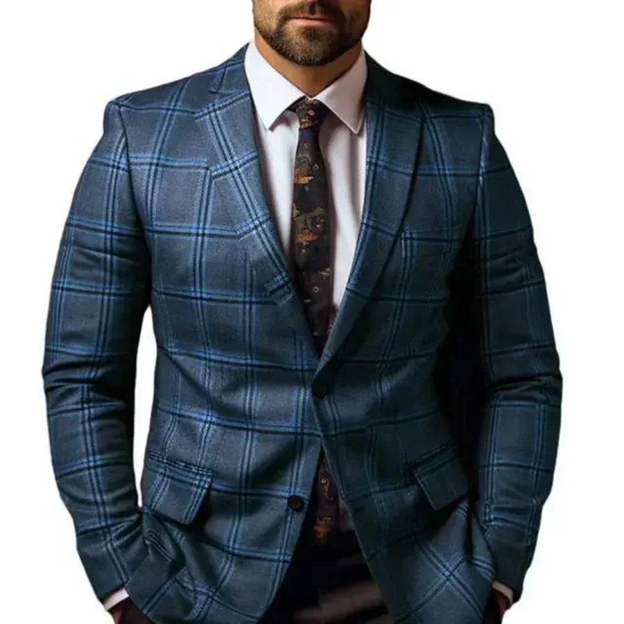 Variant image for Brian - Elegant Men's Blazer Jacket with Diamond Pattern for Stylish Comfort-6