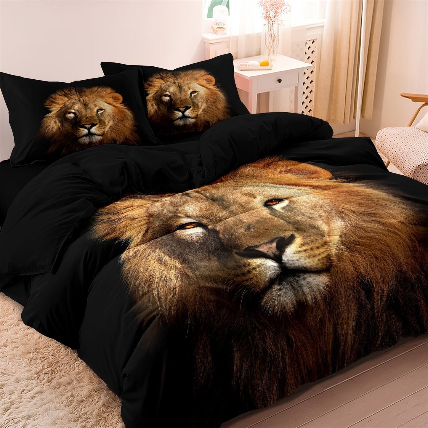 PrideHaven - Luxurious Lion-Themed Bed Linen
