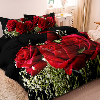 PetalWhispers - Romantic Rose Bed Linen
