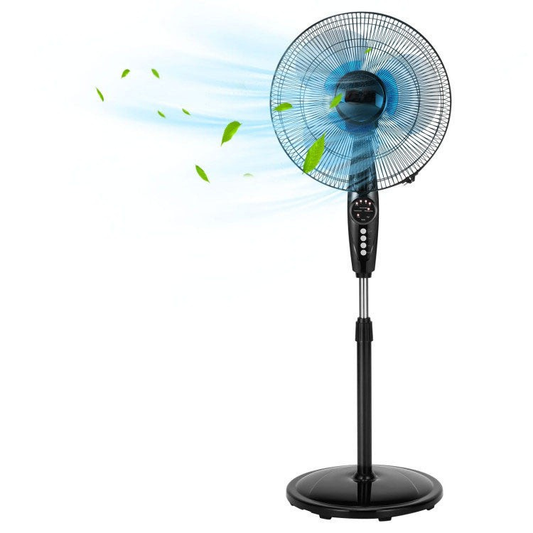 Adjustable Height Floor Fan – 16-Inch Oscillating Stand with Low-Noise Operation | Custom Cool | For Living Room & Workspace Use