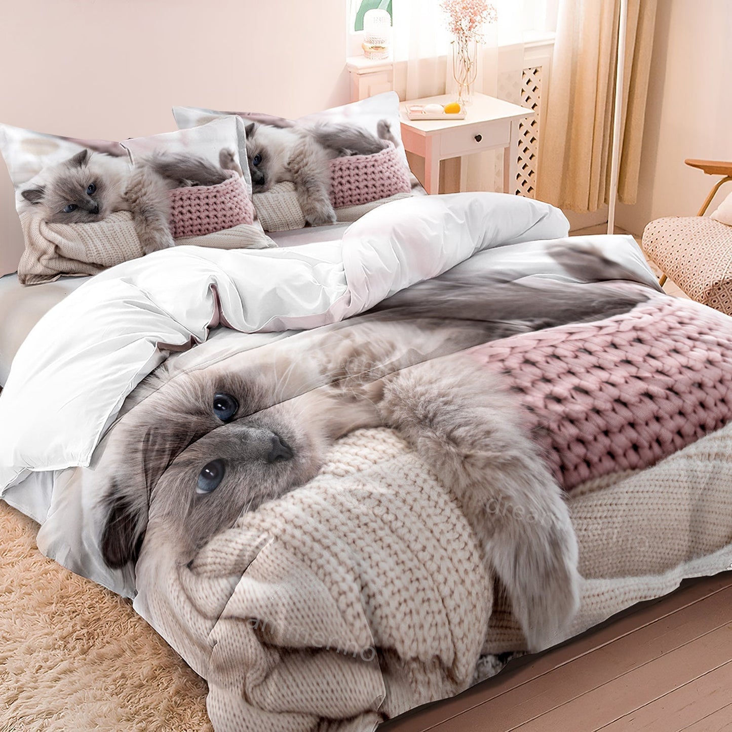 PurrfectHaven - Biancheria da Letto Ispirata ai Gatti