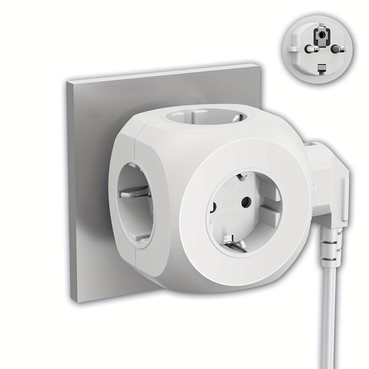 Compact Portable Power Socket Cube with 5 Electric Connections – Lightweight and Safe for Home, Office, and Travel-1