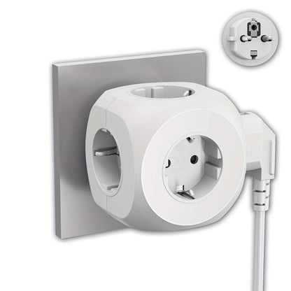 Compact Portable Power Socket Cube with 5 Electric Connections – Lightweight and Safe for Home, Office, and Travel-1