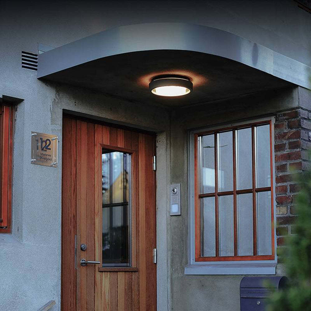 Modern LED Outdoor Wall Lights - Dual-Purpose Sconce & Ceiling Fixture, Black Frame-3