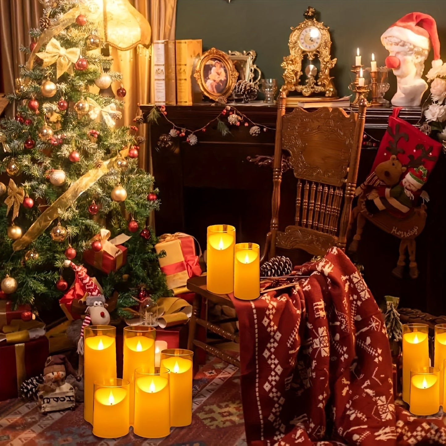 CandleAura - Bougies LED Grises avec Flamme Réaliste