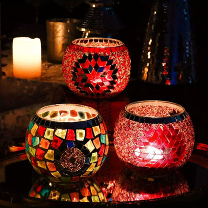 RadiantMosaic - Colorful Tea Light Holders
