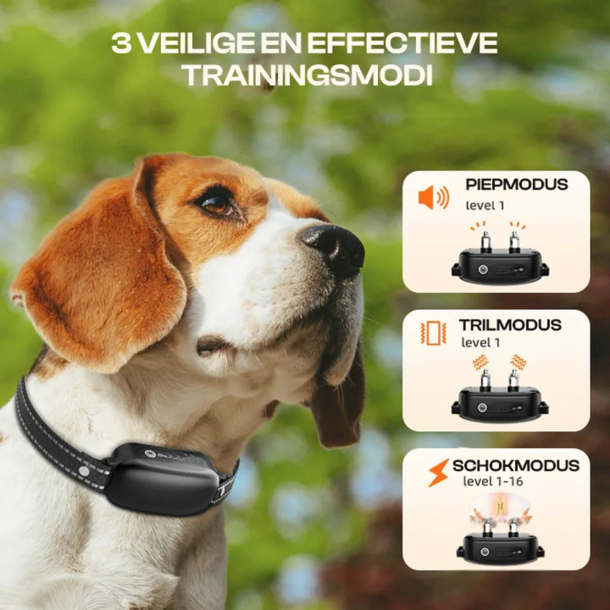 Electric Dog Training Collar with Remote Control, Waterproof, 16 Adjustable Shock Levels, 1000m Range, Beep & Vibration Modes-4