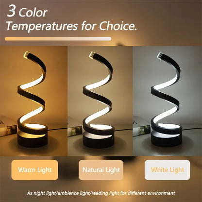 SpiralGlow - Elegant LED Lamp with Dimming Function