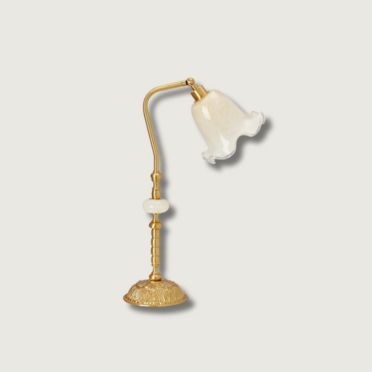 BrassAura – Vintage Floral Table Lamp