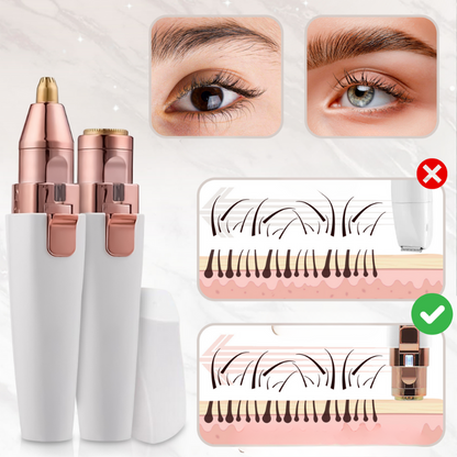 FlawlessBrow - Tondeuse double pour sourcils et visage au design blanc