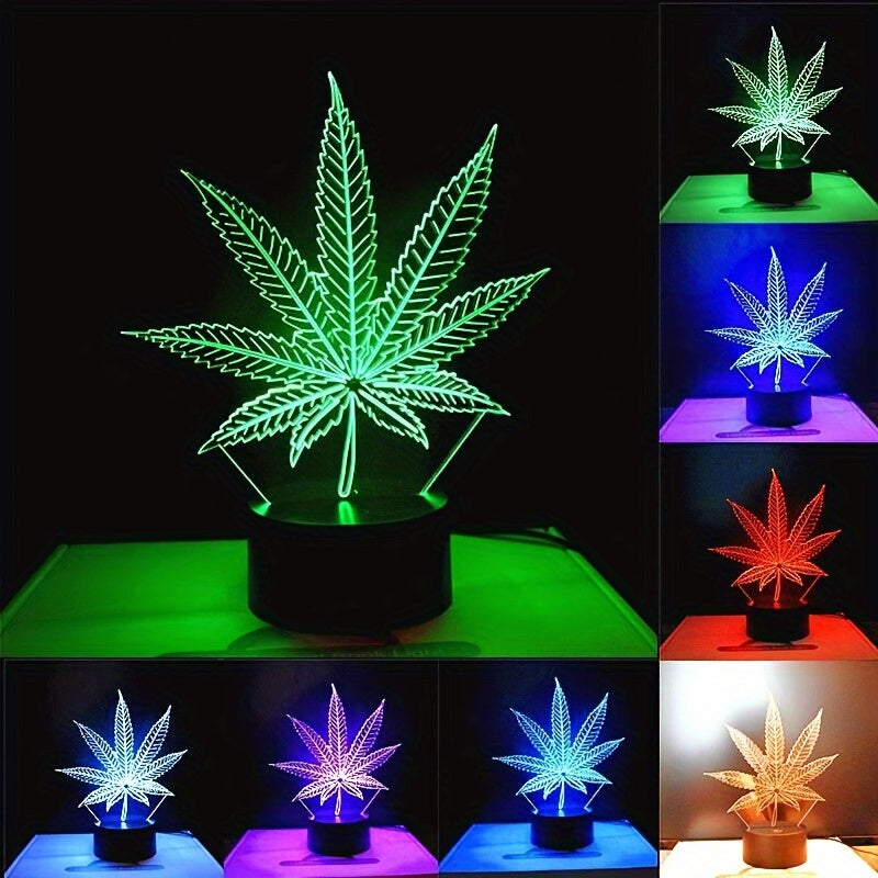 GlowBud - Lámpara de Hoja de Cáñamo 3D