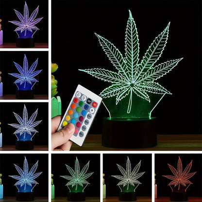 GlowBud - Lámpara de Hoja de Cáñamo 3D