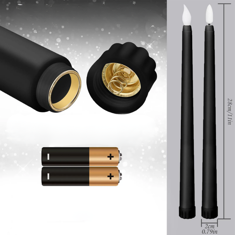 GloomLight - Candele LED nere coniche per Halloween e matrimoni
