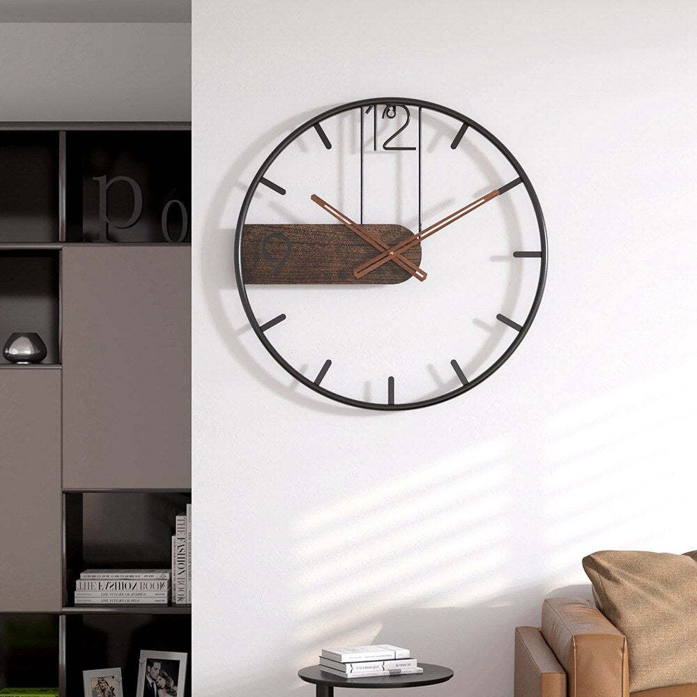 RusticTick - Steel and Walnut Wall Clock