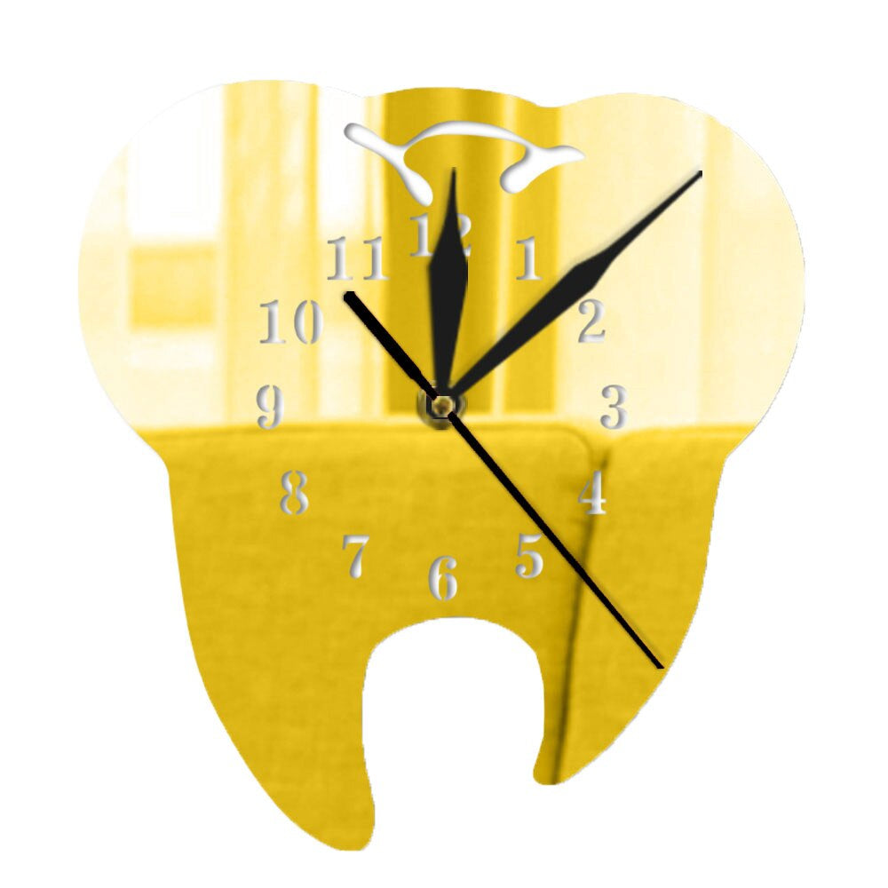GlowDent - Mirror Wall Clock for Dental Hygiene
