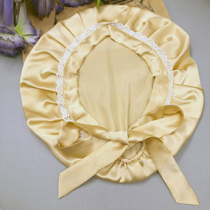 OpalSilk - Silk Lace Sleep Cap with Ribbons
