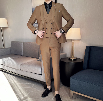 Variant image for Men's 3-Piece Suit Navy Size M Polyester for Weddings or Formal Events-7