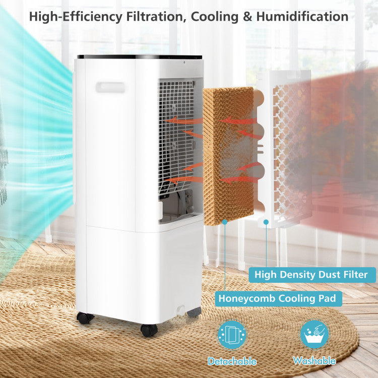 4-in-1 Evaporative Air Cooler with 12L Water Tank and 4 Ice Boxes 6