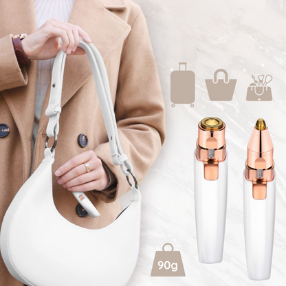 FlawlessBrow - Tondeuse double pour sourcils et visage au design blanc