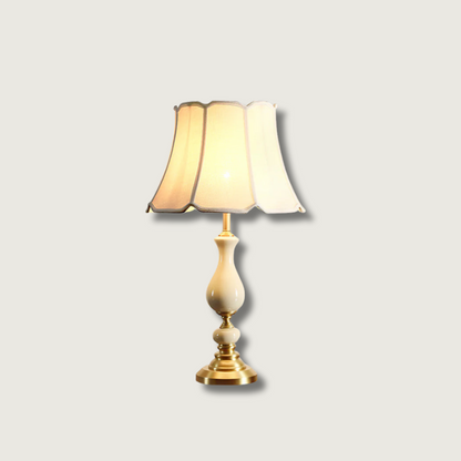 LuxeCraft – Elegant Ceramic and Brass Table Lamp
