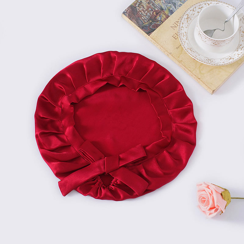 SilkCrown - Classic Silk Sleep Cap with Ribbon