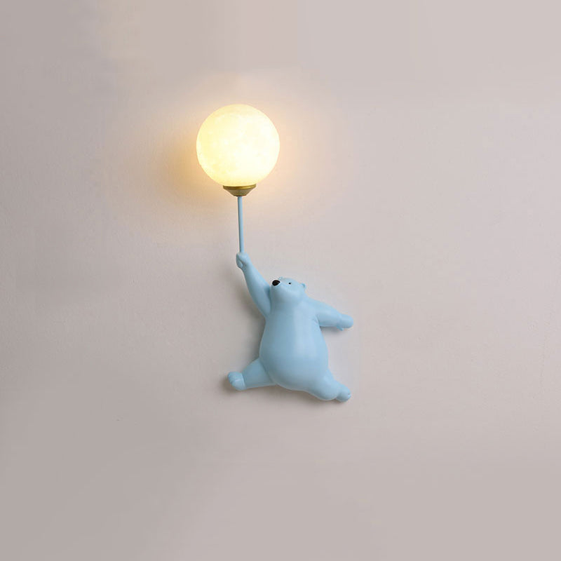 LumeBear – Lampada da parete a LED in resina e acrilico per le camerette dei bambini