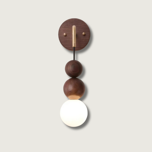 GradientLuxe – Modern Wall Lamp with Walnut and Gradient Glass