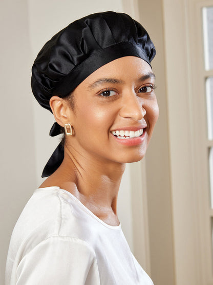 SilkCrown - Classic Silk Sleep Cap with Ribbon